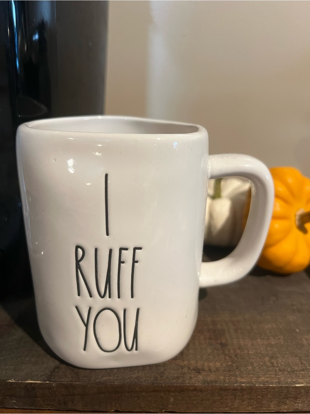 Rae Dunn White Ceramic 'I Ruff You' Mug